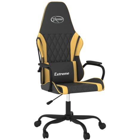 Chaise de jeu de massage Noir et doré Similicuir