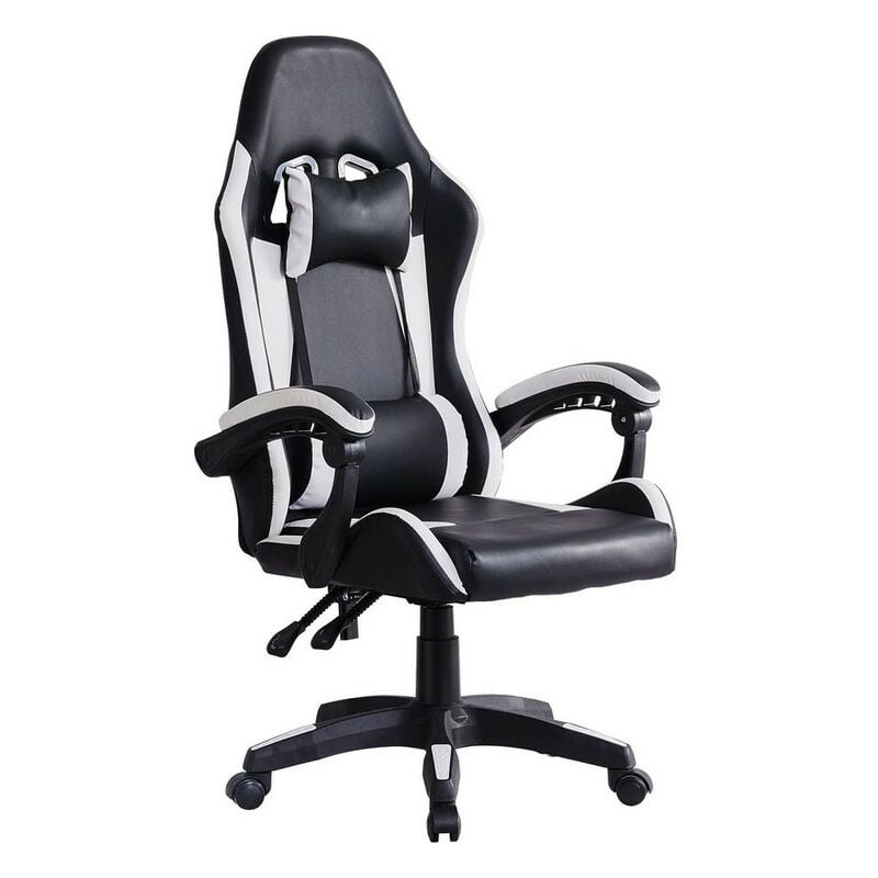 Chaise de Jeu Ergonomique avec appuie-tête et Soutien Lombaire, Chaises de Gamer de Course, Blanc