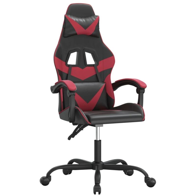 vidaXL Gaming-Stuhl Schwarz und Weinrot Kunstleder