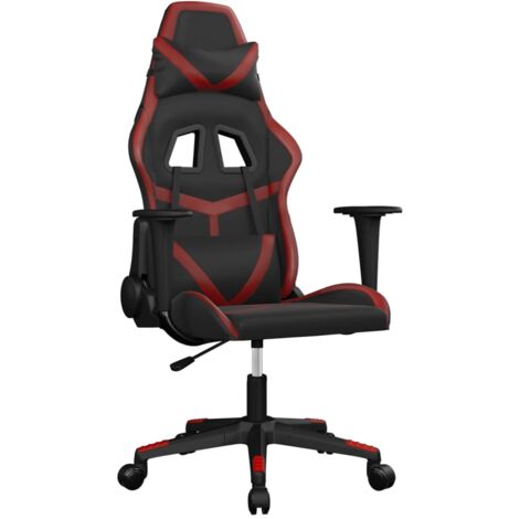 Chaise de jeu Noir et rouge bordeaux Similicuir