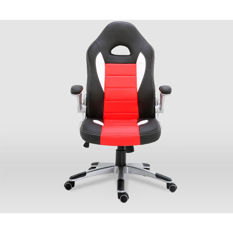 Chaise de jeu Sepulveda de couleur noire et rouge.