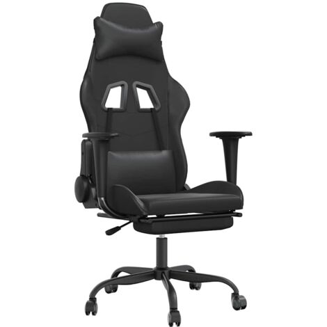 Chaise de jeu,Chaise de bureau de massage avec repose-pied Noir Similicuir CFW55505