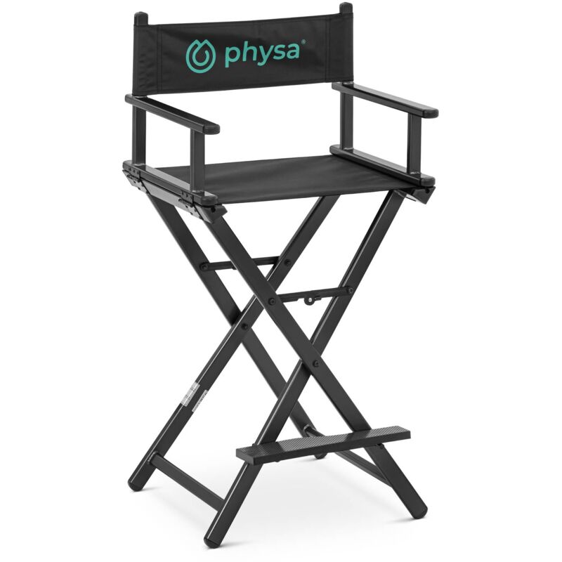 Physa - Chaise de maquillage Repose-pieds Pliable Noir Chaise haute maquillage