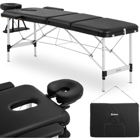 Chaise de massage pliante - physa - Cadre : aluminium - Revêtement : PVC - Noir