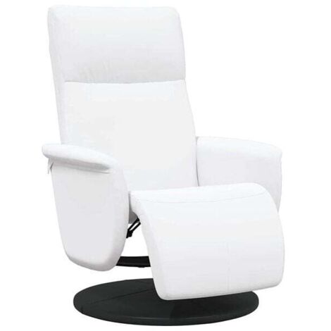 Chaise de massage relaxante avec dossier inclinable et revêtement en similicuir blanc – Fonction chauffage, vibration et 8 programmes prédéfinis