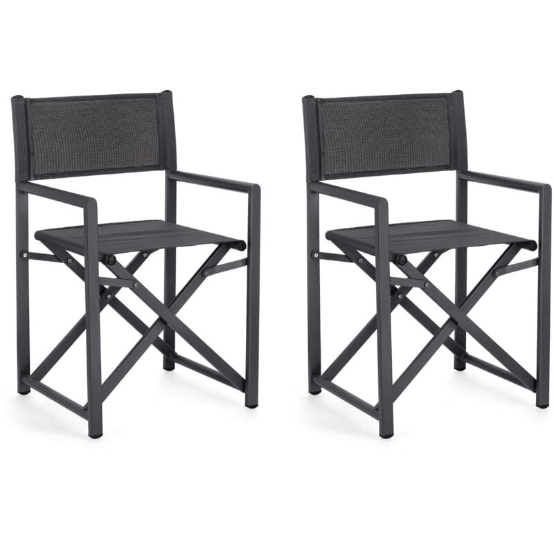 Hellin - Chaises de metteur en scène pliables d'extérieur (lot de 2) - cabourg