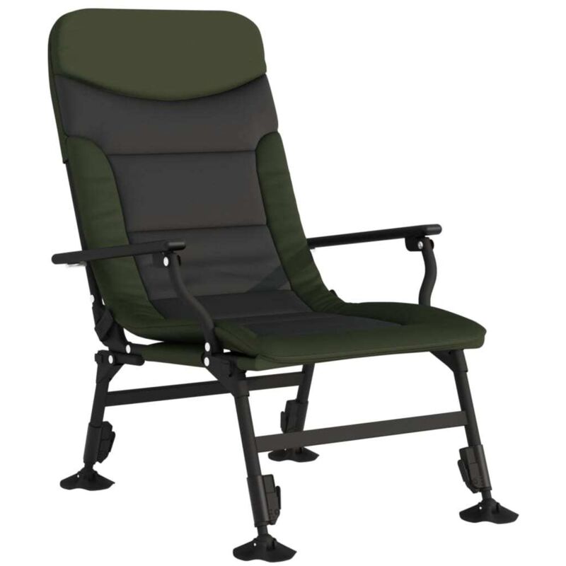 Vidaxl - Chaise de pêche avec accoudoir pliable vert