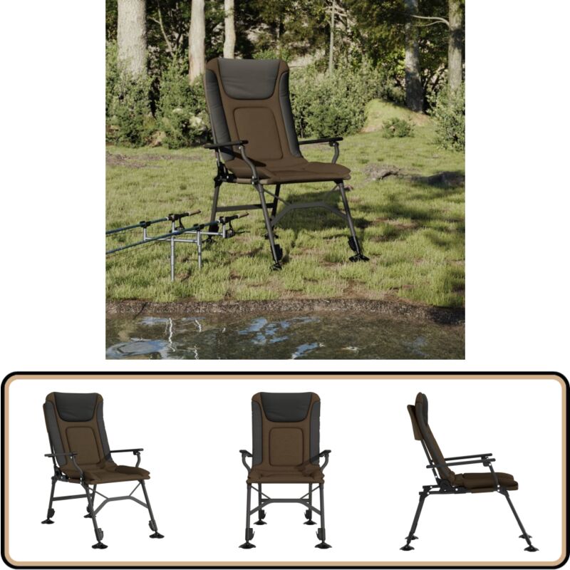 Chaise de pêche avec accoudoir pliable taupe - Chaise De Pêche - Chaise Pliante - Fauteuil De Pêche - Mobilier De Jardin - Chaises De Jardin