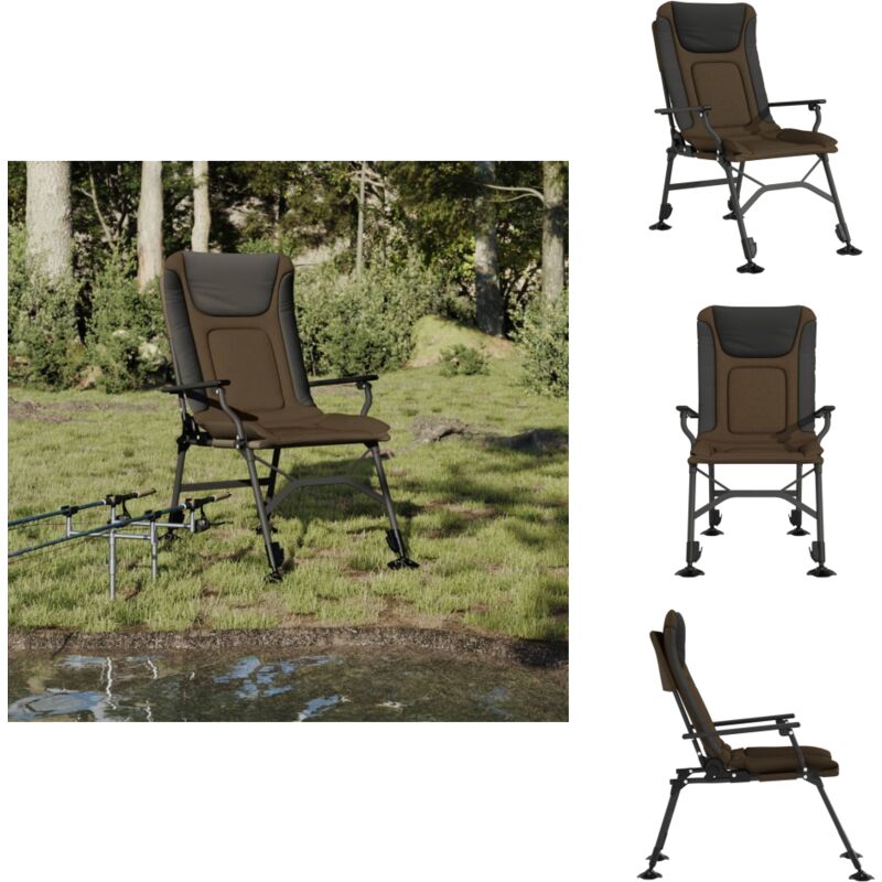 Vidaxl - Chaise de pêche avec accoudoir pliable taupe - Chaise De Pêche - Chaise Pliante - Fauteuil De Pêche - Mobilier De Jardin - Chaises De Jardin