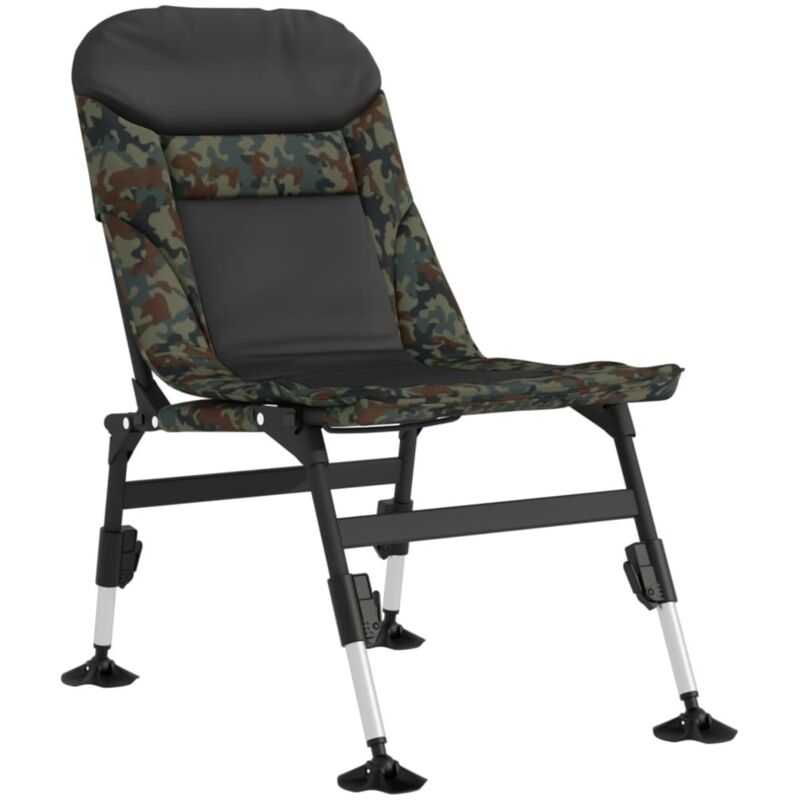 Chaise de pêche avec pieds à boue réglables pliable camouflage - Vidaxl