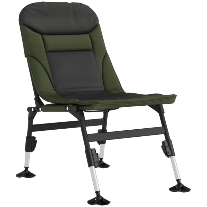 Vidaxl - Chaise de pêche avec pieds à boue réglables pliable vert
