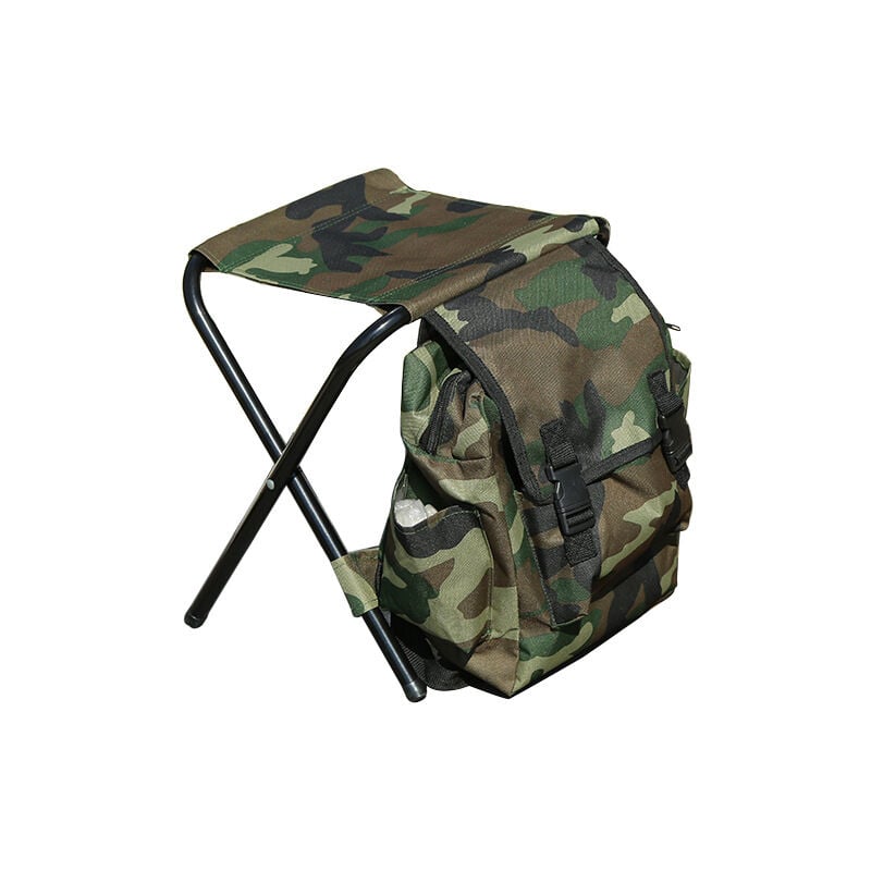 Rapanda - Chaise de pêche pliable 2 en 1, chaise de sac à dos portable pour événements de randonnée en plein air, pêche à la plage, camping-camouflage