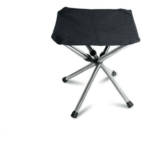 Chaise de pêche pliante d'extérieur en aluminium, tabouret de pique-nique portable et pliable, mini tabouret de rangement, chaise de pêche pliable, voyage, cheval, mobilier ultraléger, noir