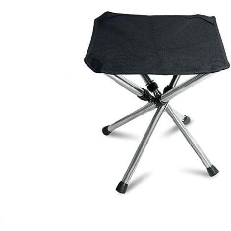 Chaise de pêche pliante d'extérieur en aluminium, tabouret de pique-nique portable et pliable, mini tabouret de rangement, chaise de pêche pliable, voyage, cheval, mobilier ultraléger, noir