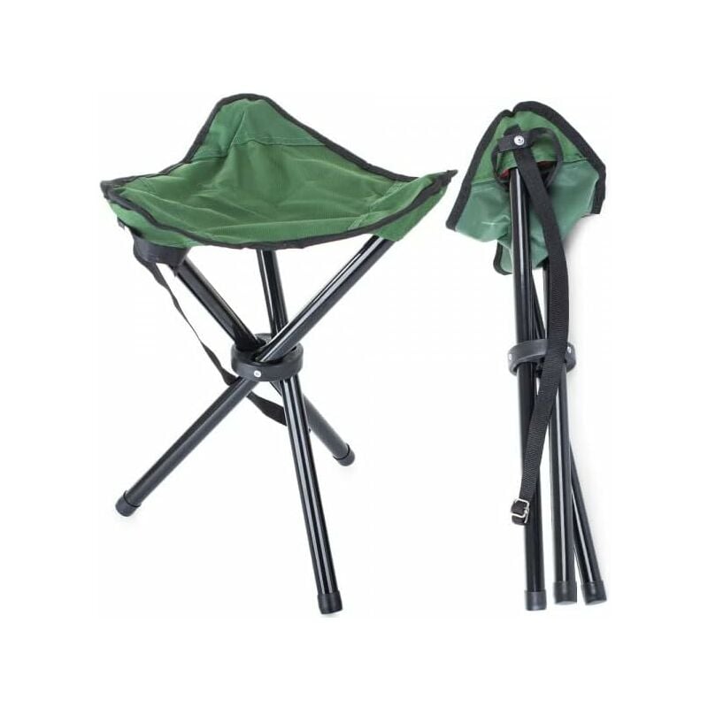 Linghhang - Chaise de pêche(Vert)/Tabouret de pêche Pliable avec Fermeture Velcro et Poignée de Transport. - Trépied pour Camping, Pique-Nique,