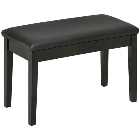 Chaise de Piano Réglable Hauteur avec Rangement Coussin Cuir Noir 75x35x49 cm Idéale pour les Musiciens et Pianistes
