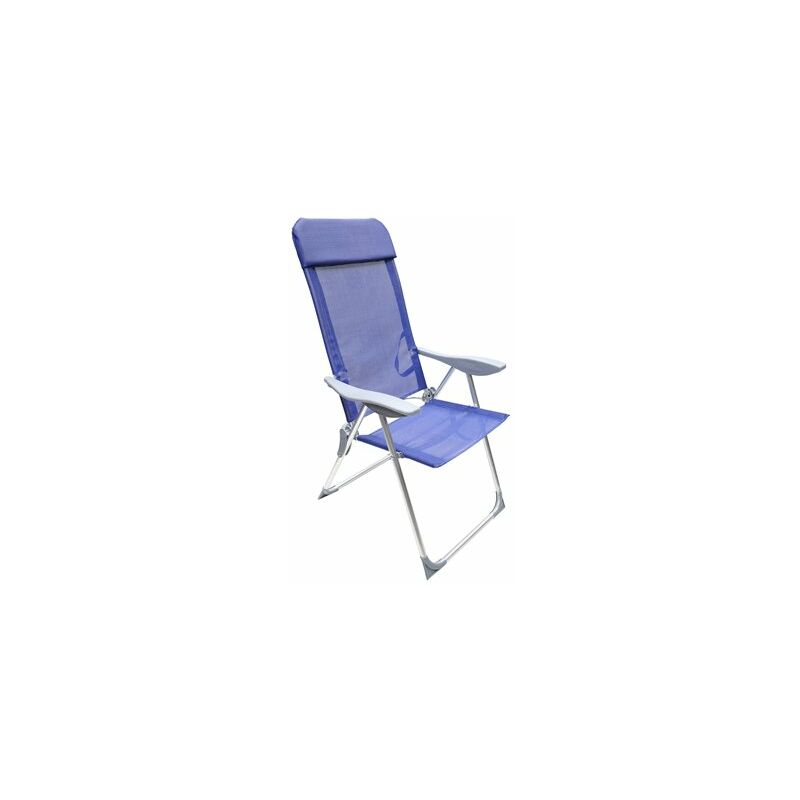 Papillon - Chaise de Plage Aluminium 5 Positions Bleu