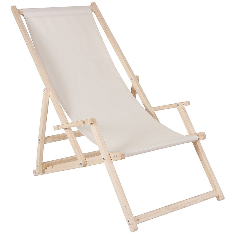 Mucola - Chaise de plage avec accoudoir chaise de plage, canapé pliant - beige