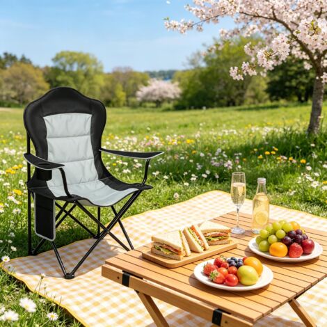Chaise de plage, chaise pliante d'extérieur avec porte-gobelet, chaise de camping, transat (chaise de plage uniquement)