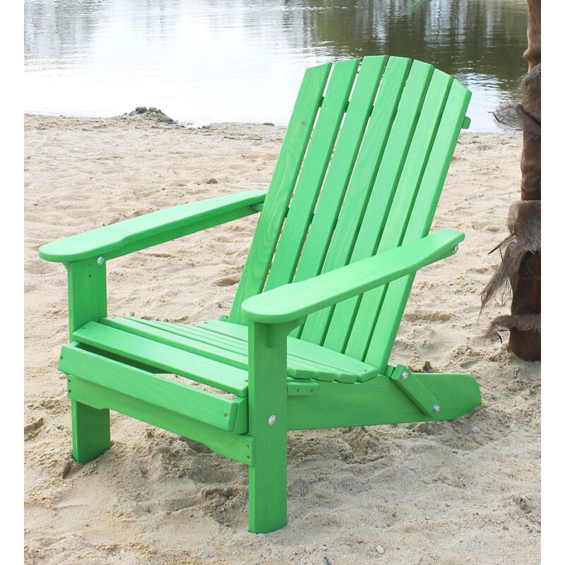 Dandibo - Chaise de plage Bois Vert Chaise de jardin pliante Adirondack Deckchair