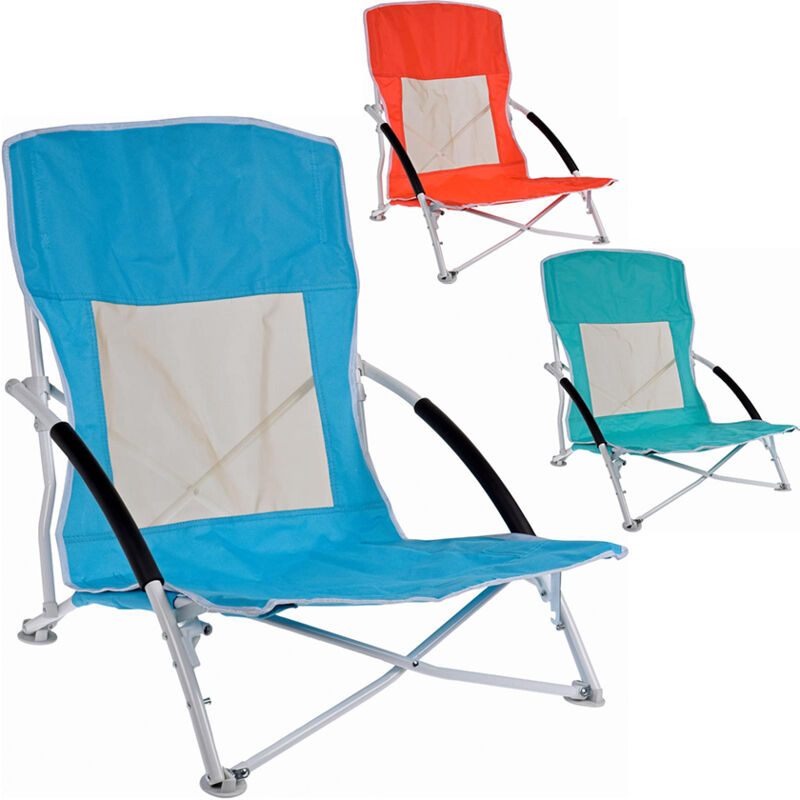 Chaise de plage pliante en métal 60x55x64cm couleurs assorties