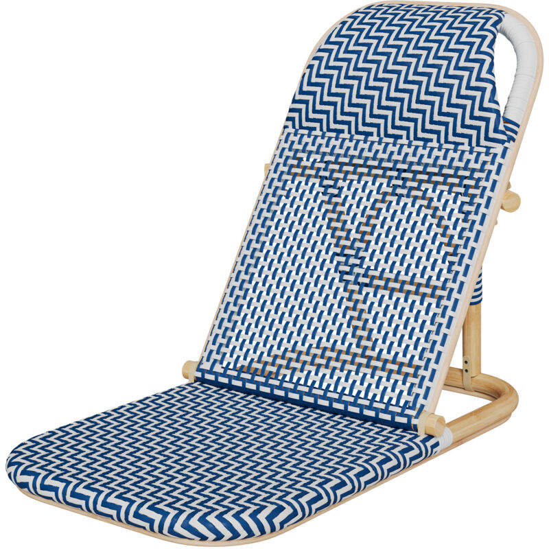 Rendez-vous Déco - Chaise de plage Favignana bleu marine pliable - Bleu