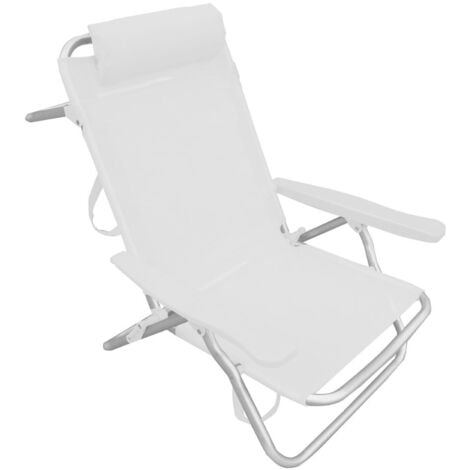 I GIARDINI DEL RE Chaise de plage inclinable en tube d'aluminium 25 mm blanc 53x62x77 cm piscine de mer