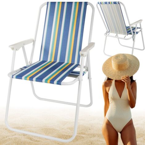 chaise de plage pliable rayures vertes (6)