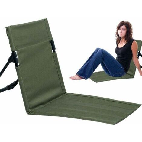 Chaise de plage pliante, chaise de plage pliante d'extérieur, chaise de voyage, chaise longue de plage avec coussin de soutien dorsal, idéale pour le camping.