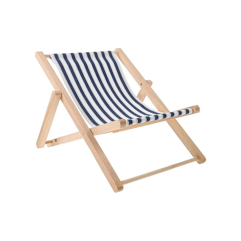 Chaise de plage pliante en bois - Petite chaise de plage pliable - Chaise longue - Décoration nautique pour la maison, le bureau, le jardin