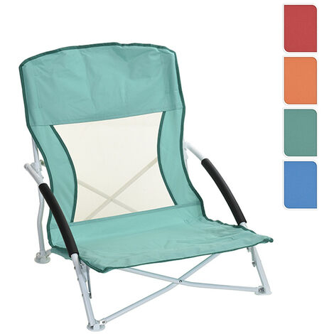 Chaise de plage pliante métallique 50x40x65cm couleurs assorties
