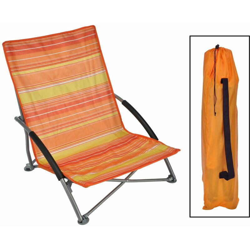 Spetebo - Chaise de plage pliante - orange - 62196