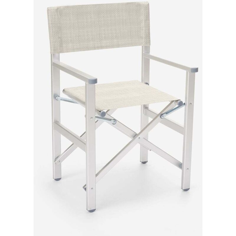 Chaise de plage pliante portable en aluminium textilène Regista Gold - Gris