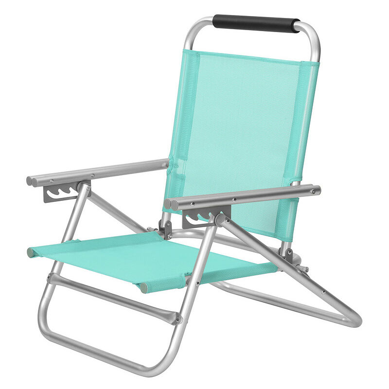 Songmics - Chaise de plage portable, Siège d'extérieur pliable, dossier réglable sur 4 positions, avec accoudoirs, tissu respirant et confortable,