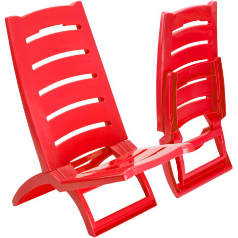 Chaise de plage rouge TIRRENO
