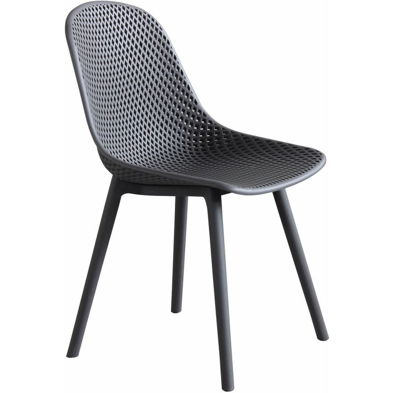Chaise de plein air en polypropylène avec effet de session perforé avec des rhombus drôles DarkGray - DarkGray