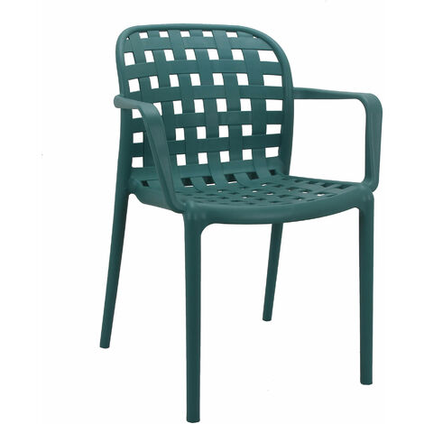 Chaise de polypropylène pour extérieur empilable ariel CadetBlue