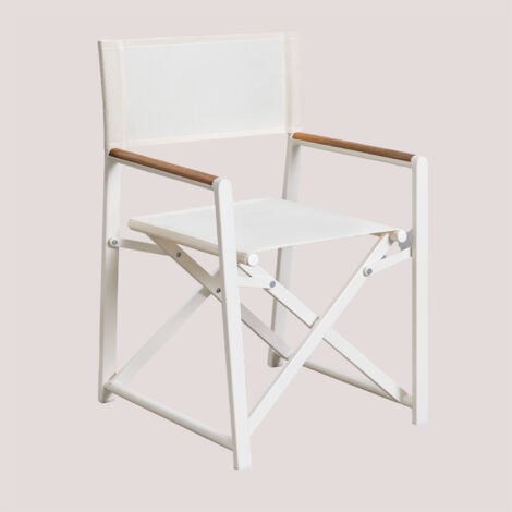 Chaise de réalisateur de jardin pliante Jordana SKLUM Blanc Gardenia