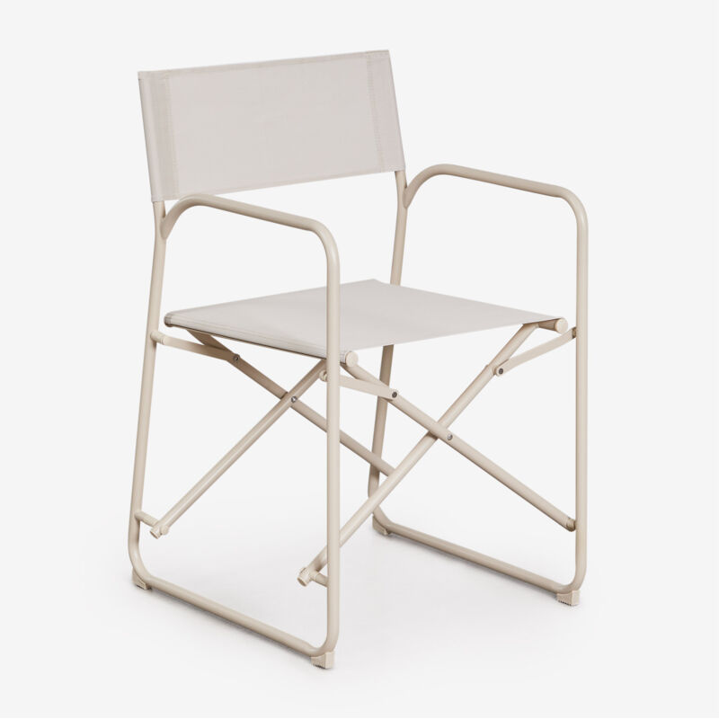 Chaise de réalisateur pliante en acier Melida SKLUM Tapioca Beige