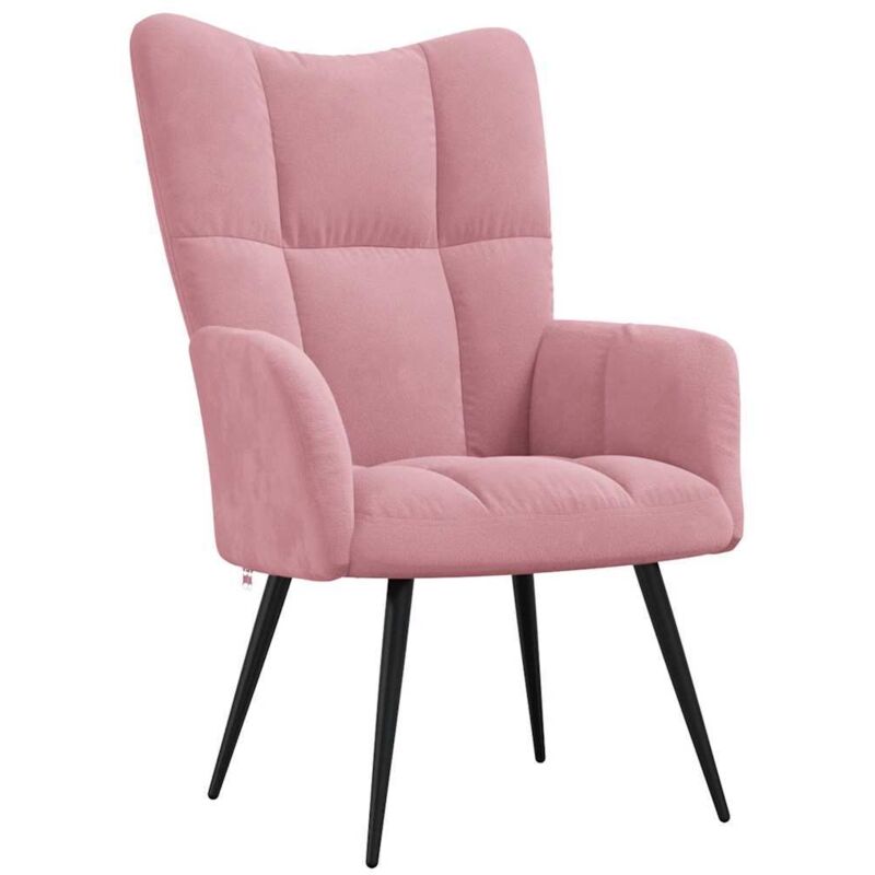 Chaise de relaxation Rose Velours