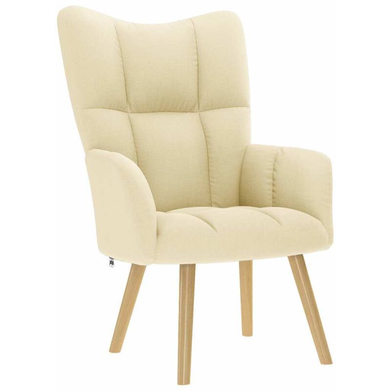 Chaise de relaxation Crème Tissu Vidaxl
