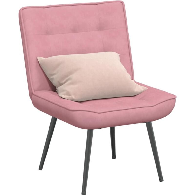 Chaise de relaxation rose 64x74x84 cm velours Vidaxl