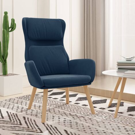 Chaise de relaxation Bleu Velours 2