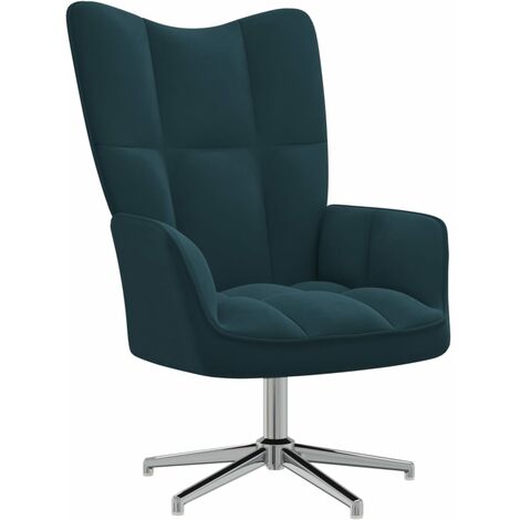 Chaise de relaxation Bleu Velours 6