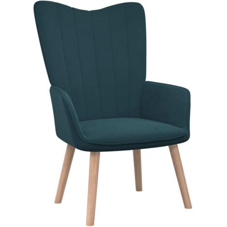 Chaise de relaxation Bleu Velours 8