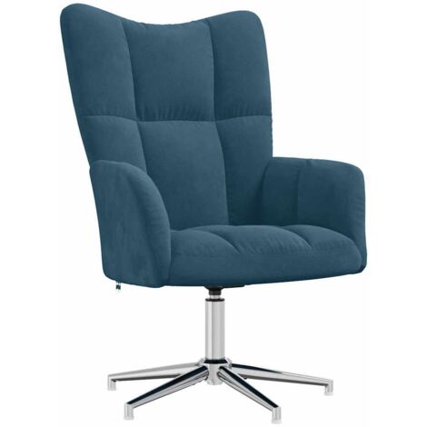 Chaise de relaxation Bleu Velours