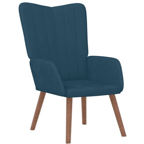 Chaise de relaxation Bleu Velours