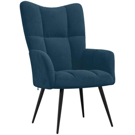 Chaise de relaxation Bleu Velours