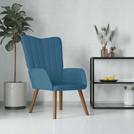 Chaise de relaxation Bleu Velours vidaXL