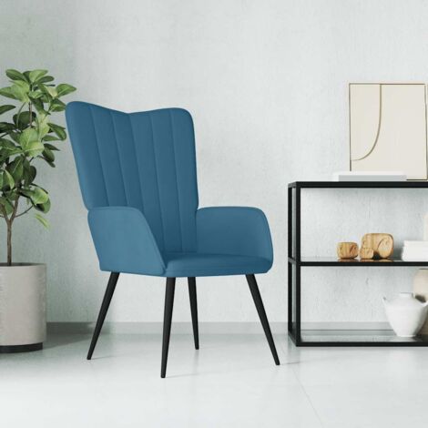 Chaise de relaxation Bleu Velours vidaXL